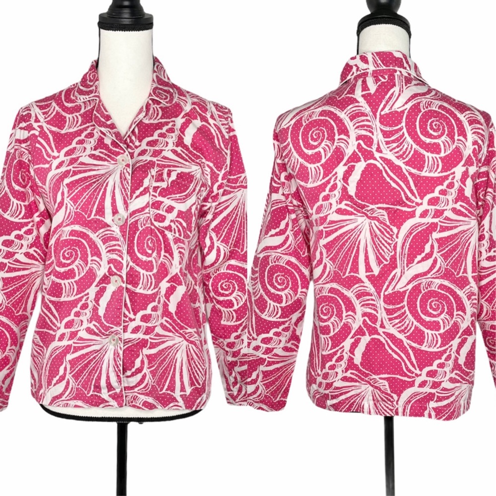 Lilly Pulitzer Pink Shell Polka Dot Pajama Top S
